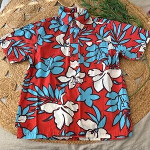 Mini boden Hawaiian Cotton Buttoned Front Floral Shirt. 11-12
